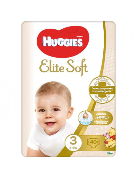 Scutece Huggies Elite Soft, NR 3, 5-9 kg, 40 bucati - SCUTECE - HUGGIES