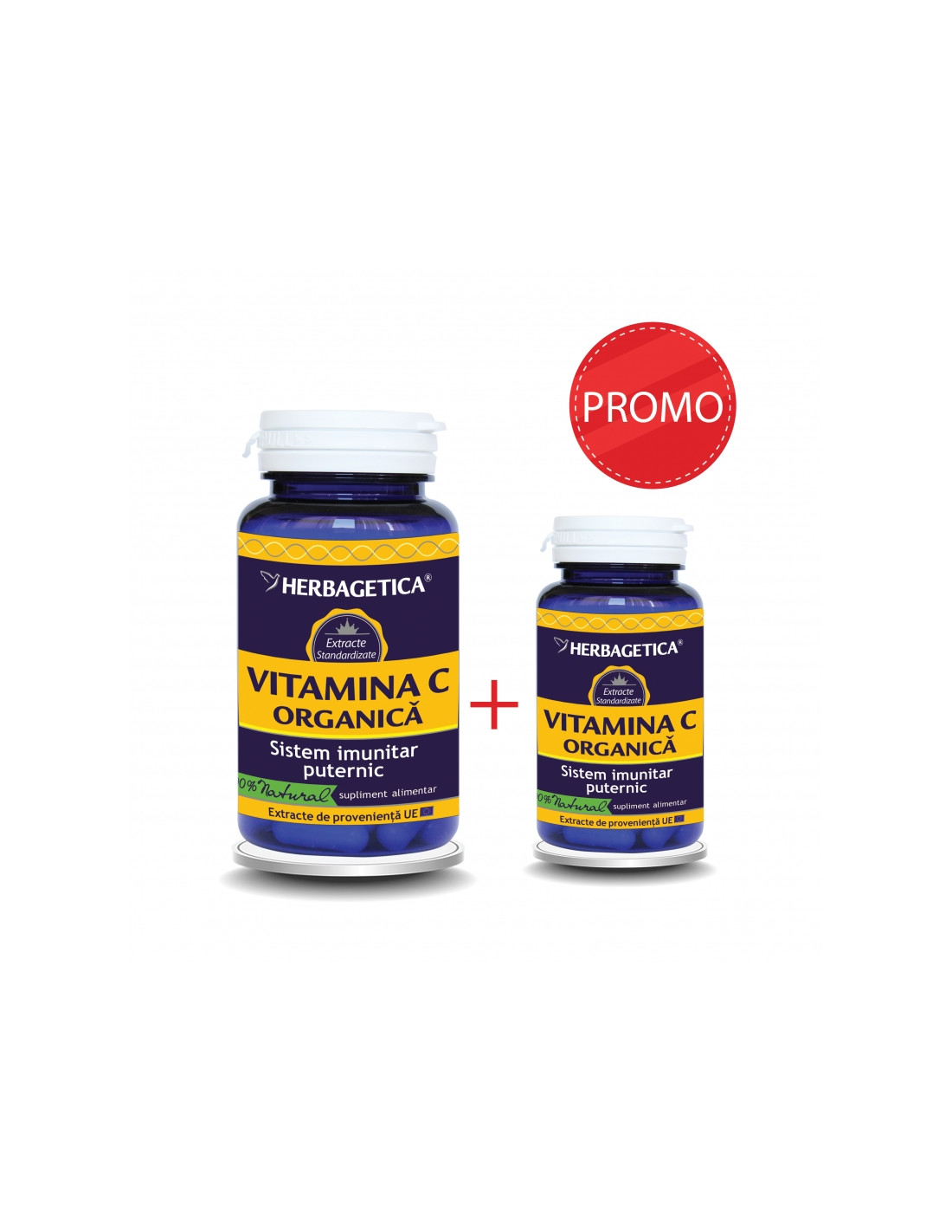 Vitamina C Organica 60+60 capsule, Herbagetica - ALERGII - HERBAGETICA