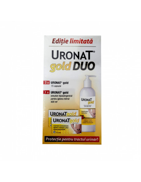 Uronat Gold Duo, 30cps. + Emulsie Igiena Intima, 400ml, Zdrovit -  INFECTII-URINARE - ZDROVIT