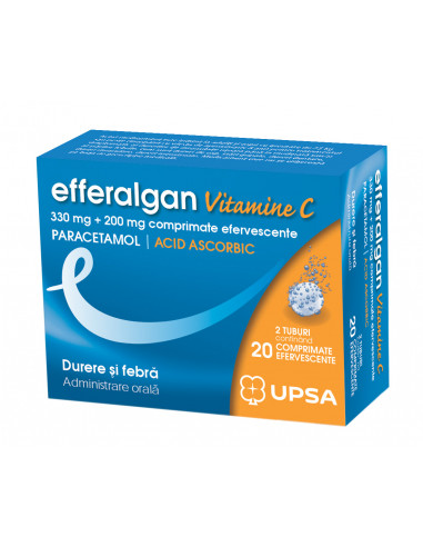 Efferalgan Vitamina C, 20 comprimate efervescente - RACEALA-GRIPA -  BRISTOL-MYERS SQUIBB