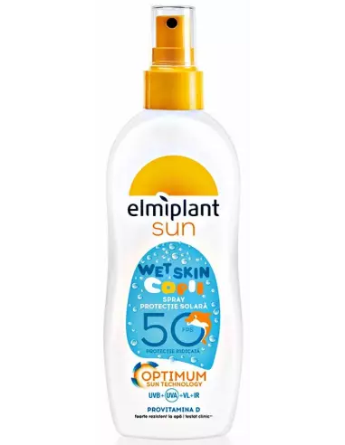 Spray protectie solara pentru copii SPF 50 Optimum Sun Wet Skin, 150 ml,  Elmiplant - PROTECTIE-SOLARA-