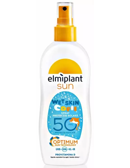 Spray protectie solara pentru copii SPF 50 Optimum Sun Wet Skin, 150 ml,  Elmiplant - PROTECTIE-SOLARA-COPII - ELMIPLANT