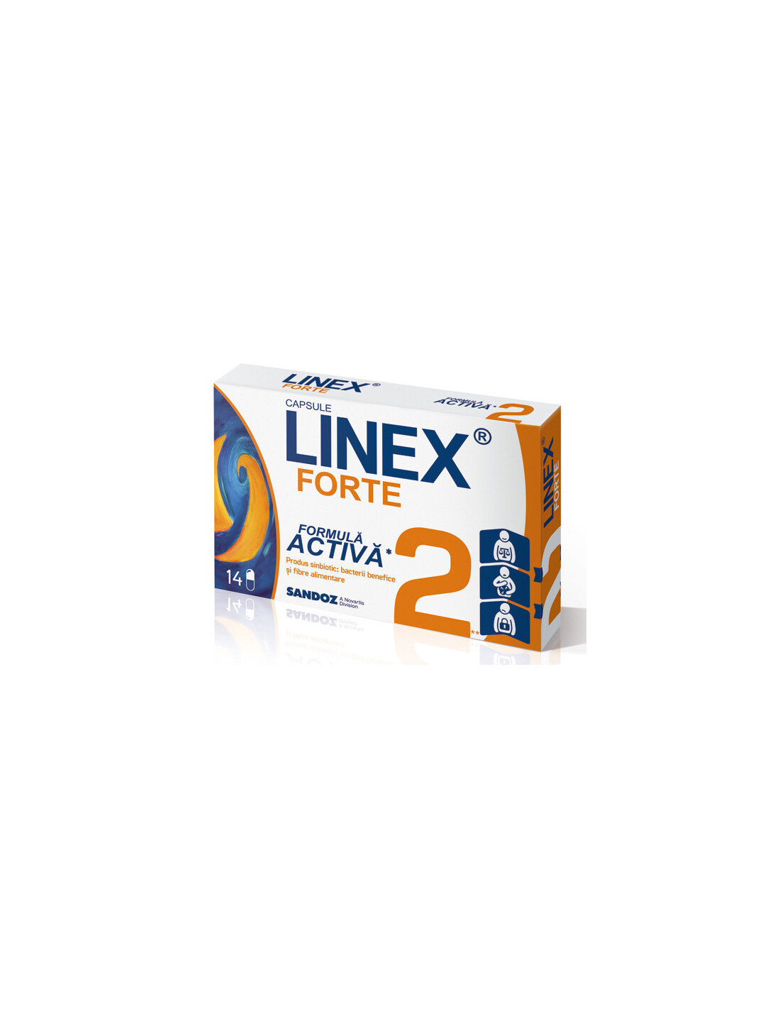 Linex Forte, 14 capsule, Sandoz - PROBIOTICE-SI-PREBIOTICE - SANDOZ