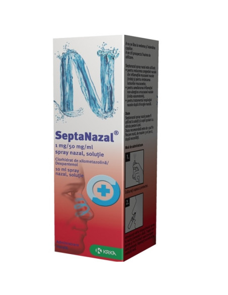 SeptaNazal Spray nazal 1mg/50mg, 10 ml, KRKA - SOLUTII-NAZALE - KRKA D.D.  NOVO MESTO