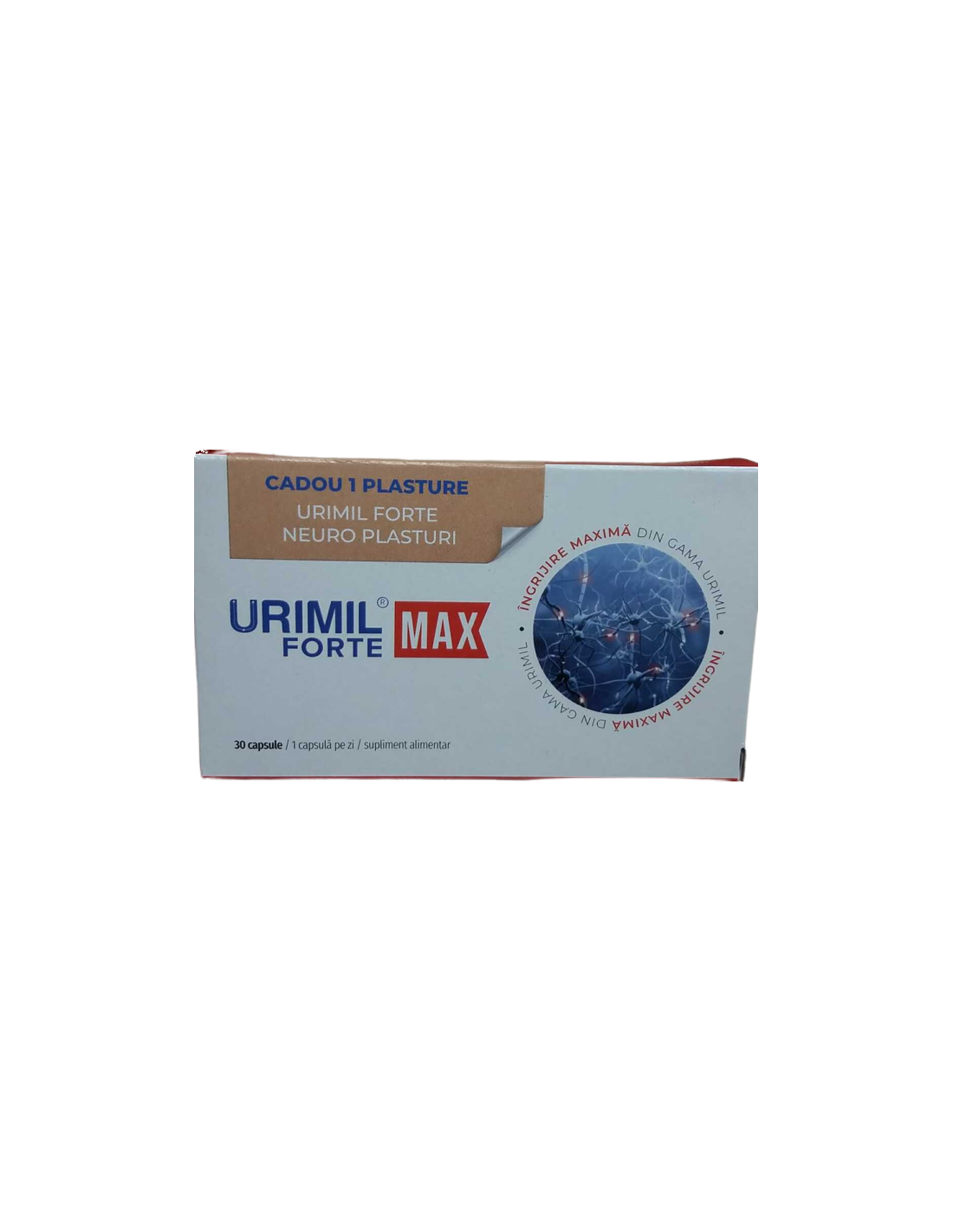Urimil Forte Max, 30 capsule + 1 Plasture Cadou, Plantapol - NEUROPATII -  PLANTAPOL-SPANIA