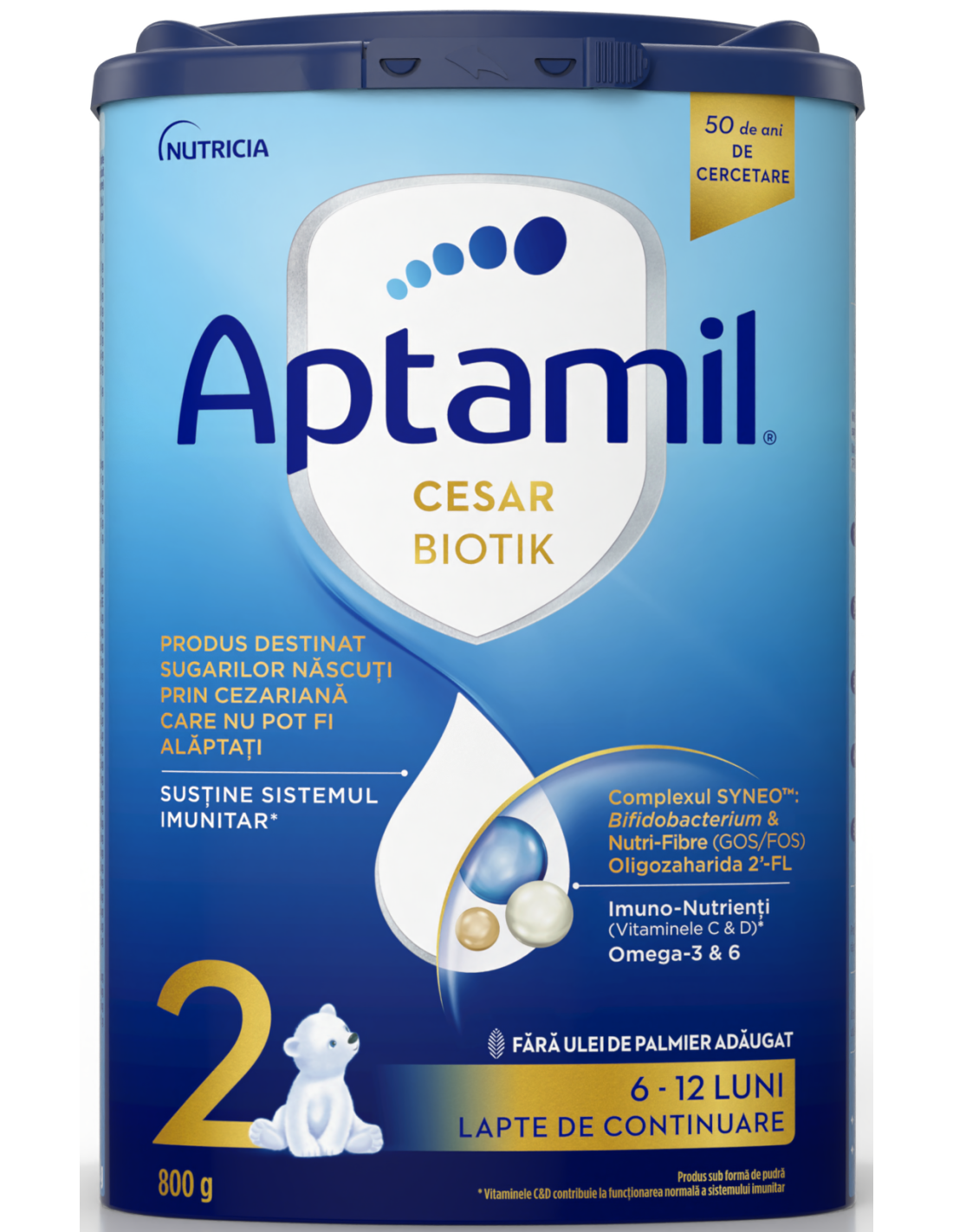 Aptamil Cesar Biotik 2, 6-12 luni, 800 g - FORMULE-LAPTE - APTAMIL