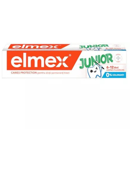 Pasta de dinti pentru copii, impotriva cariilor, Elmex Junior, 75ml - PASTA -DE-DINTI - ELMEX