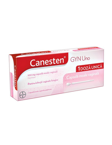Canesten GYN Uno 500 mg capsula moale vaginala, Clotrimazol, Bayer -  AFECTIUNI-GENITALE - BAYER