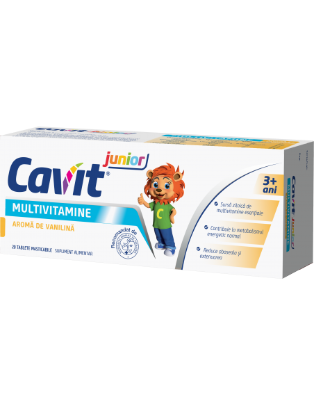 Cavit Junior vanilie, 20 tablete, Biofarm - VITAMINE-SI-MINERALE - BIOFARM