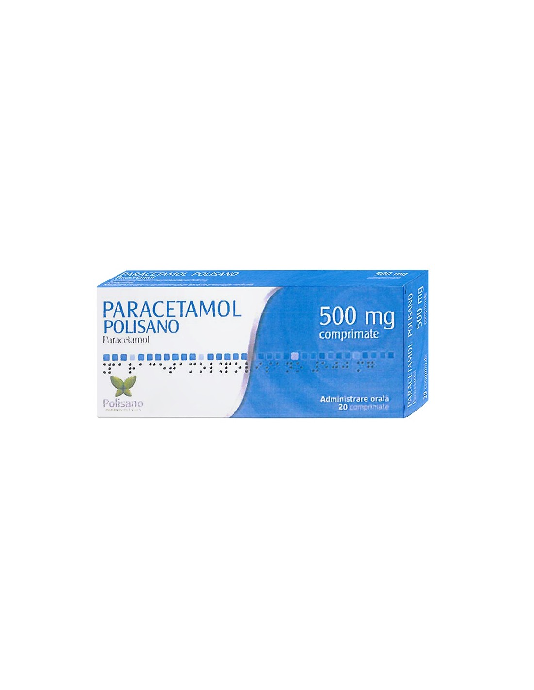 Paracetamol Polisano 500 mg, 20 comprimate, Polisano - DURERE-SI-FEBRA -  POLISANO PHARMACEUTICALS SRL