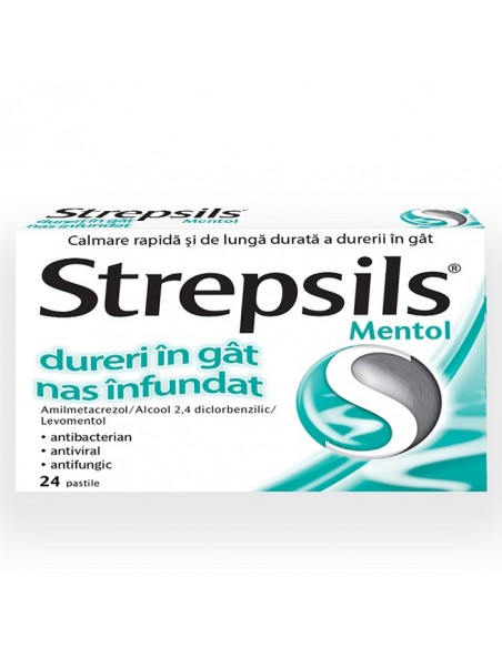 Strepsils Mentol, 24 comprimate, Reckitt - DURERE-DE-GAT - RECKITT  BENCKISER HEALTHCARE