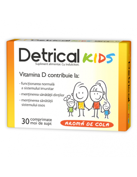 Zdrovit Detrical D3 400UI Kids, 30cpr.de supt, Zdrovit -  VITAMINE-SI-MINERALE - ZDROVIT