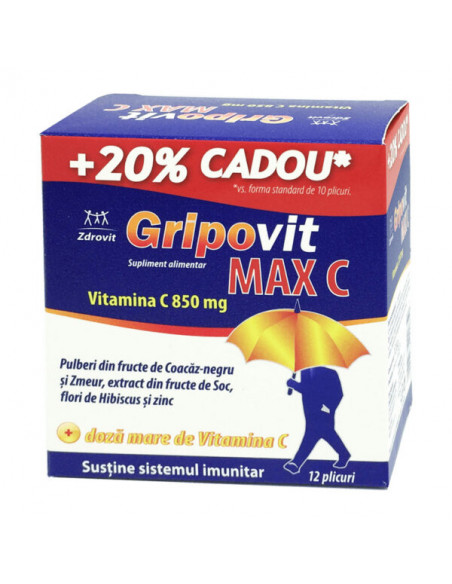 Zdrovit Gripovit Max C x 12plicuri - RACEALA-GRIPA - ZDROVIT