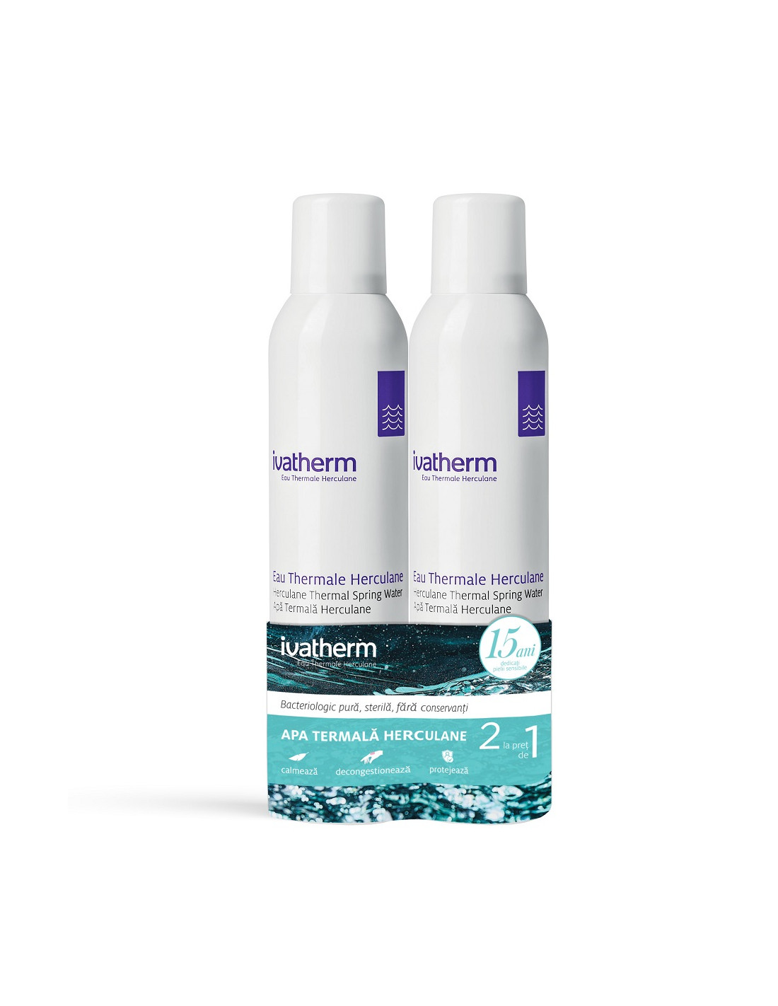 Pachet Apa termală Ivatherm Herculane spray, 200 ml + 200 ml - DEMACHIANTE  - IVATHERM