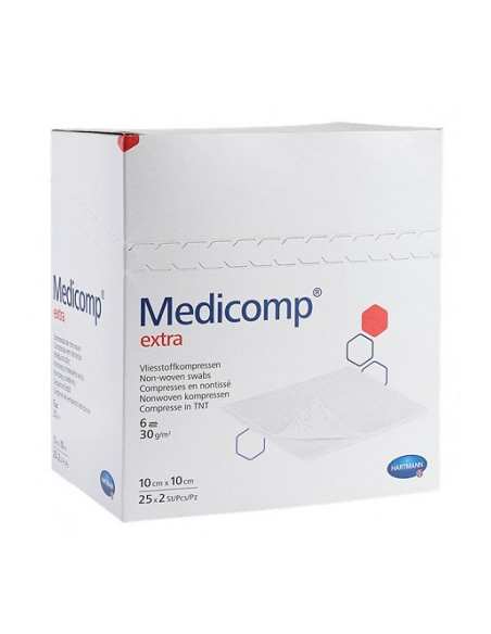 Comprese sterile Medicomp Extra, 10x10cm, 25 bucati, Hartmann - COMPRESE -  HARTMANN