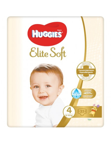 Scutece Huggies Elite Soft, NR 4, 8-14 kg, 33 bucati - SCUTECE - HUGGIES
